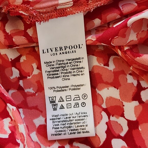 Liverpool Los Angeles Petite V-Neck Flutter Sleeve Blouse Top Shirt Watermelon - Picture 6 of 11